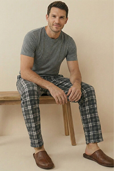 Farya Home Luxury Soft Wellsoft Polar Plaid Square Pattern Winter Pajama Bottoms Pants