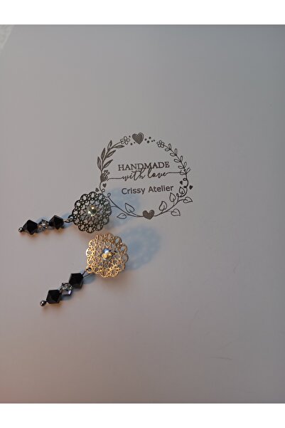 OEM Stainless steel flower earrings with Swarovski 4mm Crystal Comet Argent