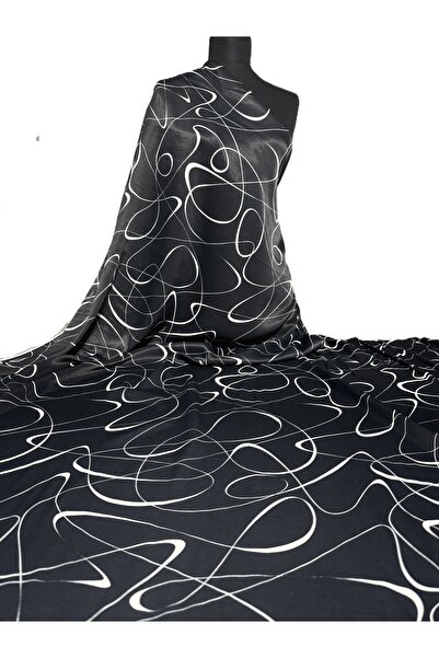 BURSA KUMAŞTAN En150 Double En Seasonal Black Color Dress Satin Fabric