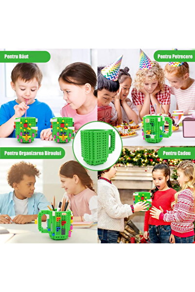 Next Trend Build-on Mug with Pieces – Funny DIY Gift Mug for Kids & Adults, Green
