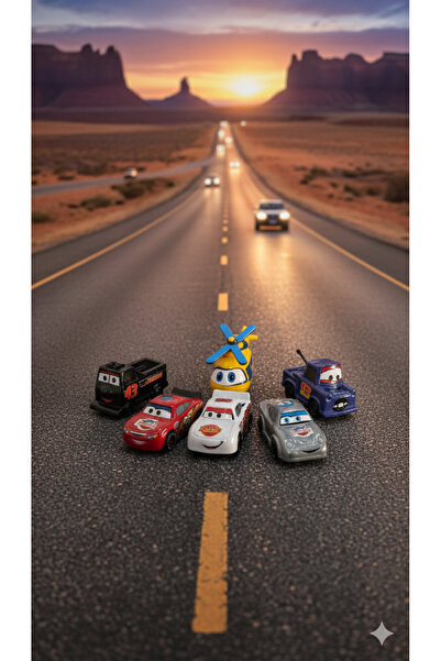 Lunitoys Şimşek McQueen ve 6 Arkadaşı Araçlar Seti