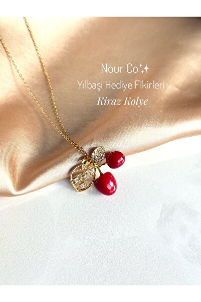 Nour Co Yılbaşı Taşlı Kiraz Kolye