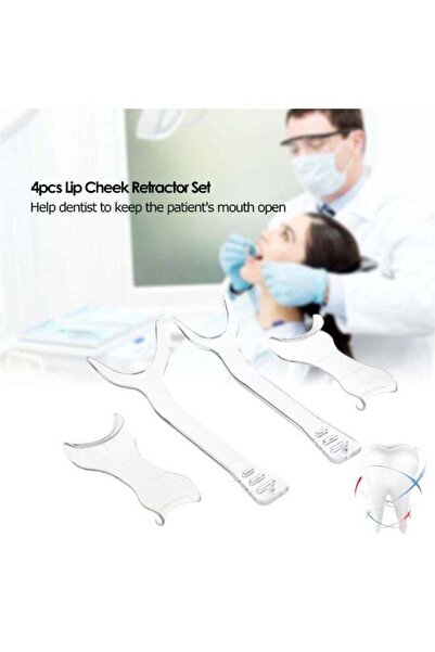 Generic 4-Piece Lip Cheek Retractor Set Dental Tool Transparent