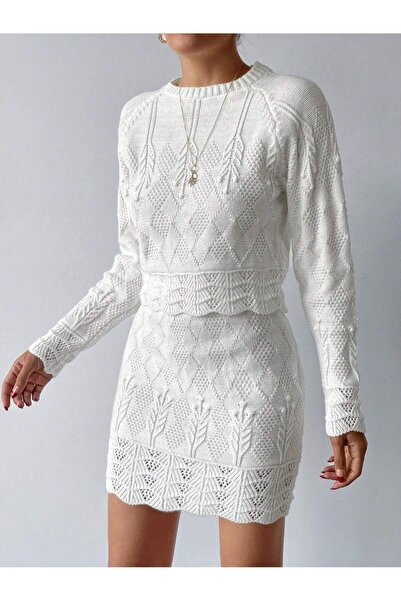 EFENDİX Plus Size Lace-Like Knit Sets