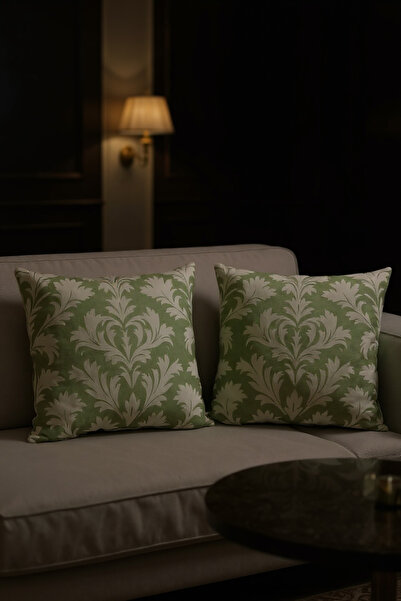 FARCY 2-Piece Combination Vintage Patterned Filled Decorative Pillow Cotton Throw Pillow Cushion Set (Filled Inside - 2 Pieces)