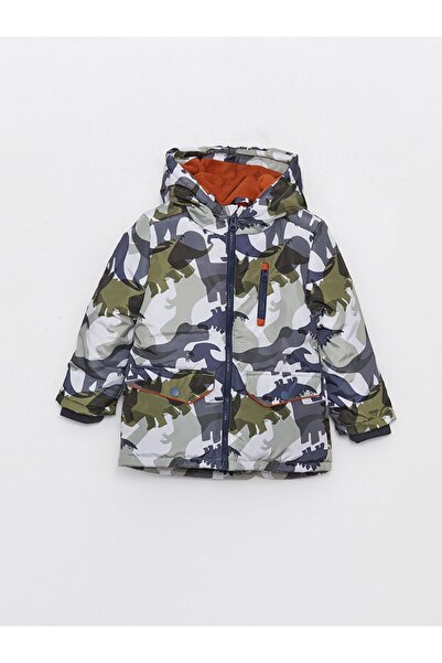LC Waikiki LCW baby Hooded Camouflage Patterned Baby Boy Parka