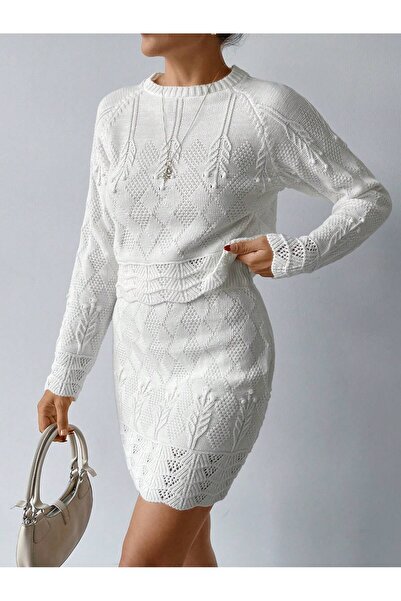 EFENDİX Plus Size Lace-Like Knit Sets