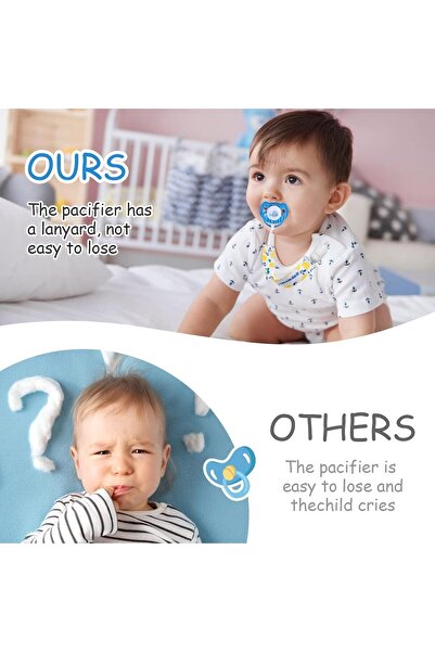 Generic مشابك مصاصة الأطفال من أجيريون، عبوة من 3 قطع، حامل مرن ناعم للأولاد ...