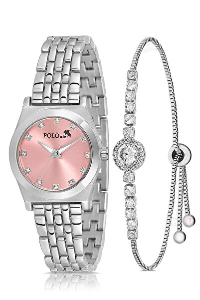 Polo Air Elegant Women's Wristwatch with Zircon Stone Luxury Bracelet Combina...