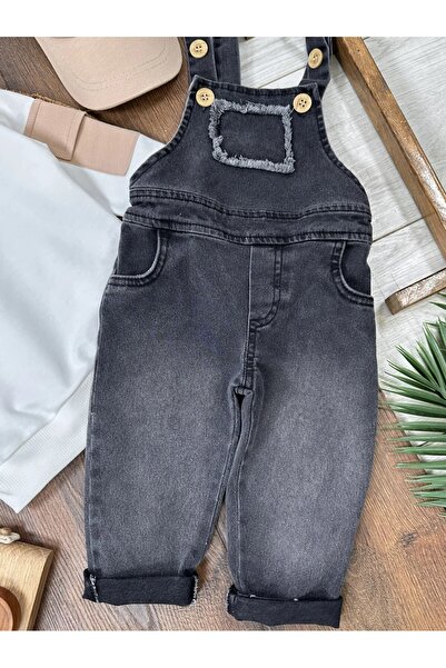 my petit panda 100% Cotton Sweatshirt with Hat Stretch Fabric Jeans Salopet 3-Piece Baby Boy Set