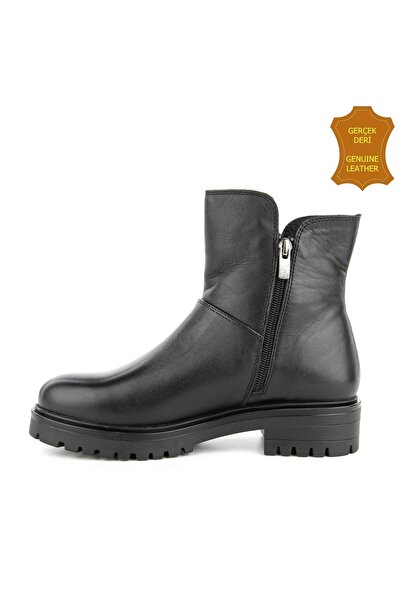 Hush Puppies Eretria 725029 Gerçek Deri, Anatomik, Kadın Bot Siyah