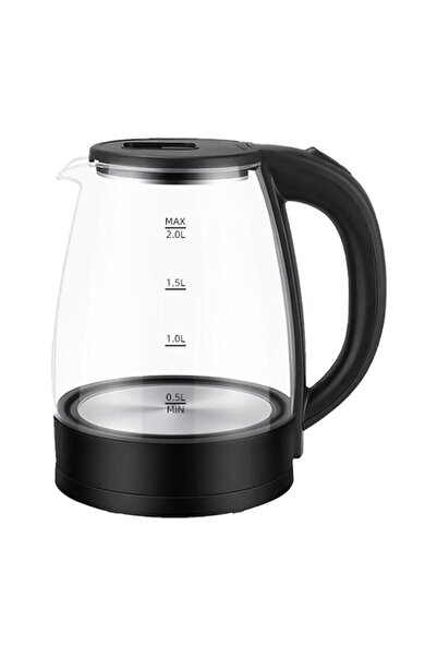 SLIVERS CRIEST Electric Glass Kettle, 2L Capacity, Rapid Boiling, Auto Power-Off, Easy-Clean Design