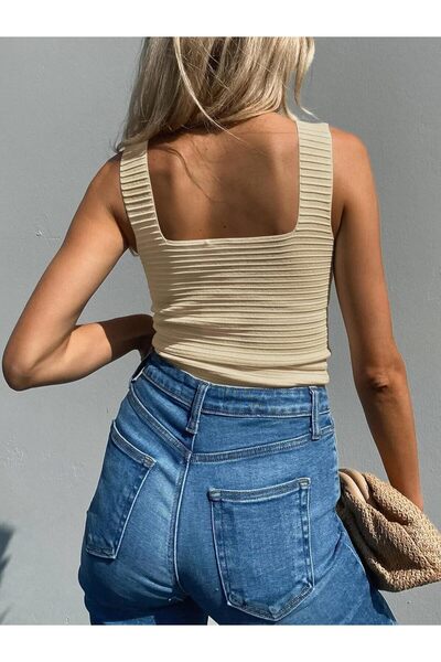 Jose Clothing Liora Square Neck Knit Blouse