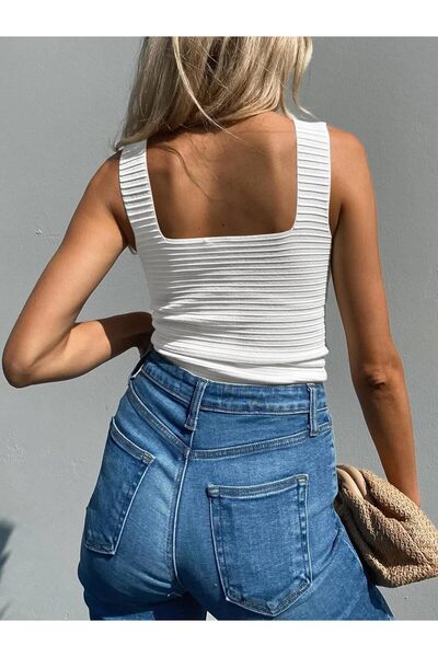 Jose Clothing Liora Square Neck Knit Blouse