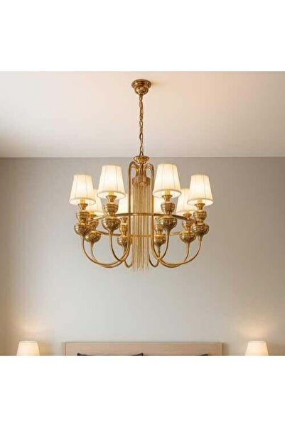 GENERAL Classic pendant chandelier with 3 bulbs, gold
