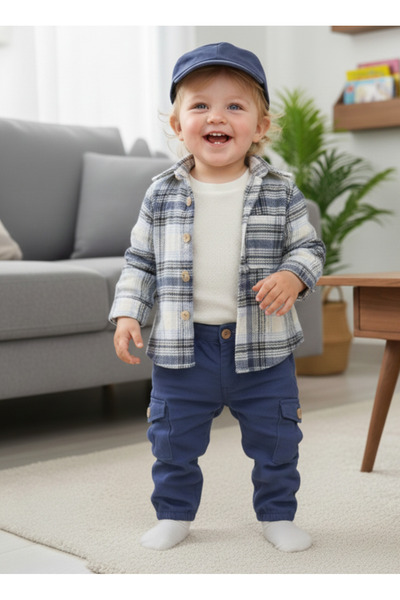 Bolly Baby Boy Baby Suit with Overalls and Helmet