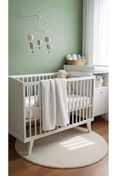 Heianmono Kids Cream 80X80 Waffle Fabric 100% Cotton Baby Blanket