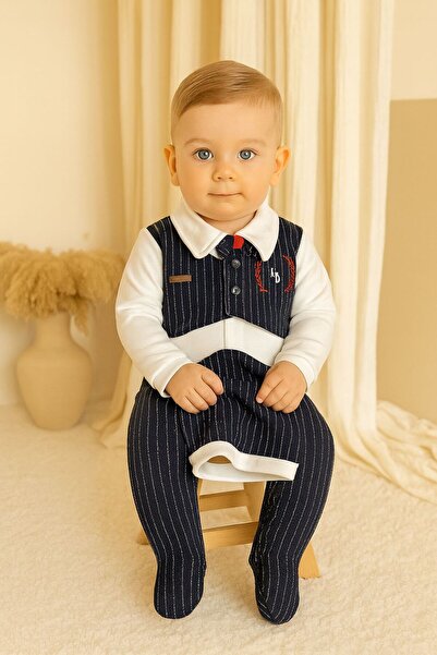 LUMMY BABY Baby Romper with Bow Tie Two-Piece with Hat