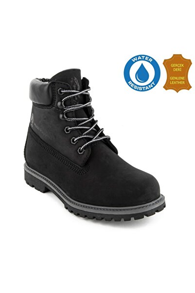 Hush Puppies Empresa 725039 Genuine Leather, Anatomical, Waterresist Women's Boots Black