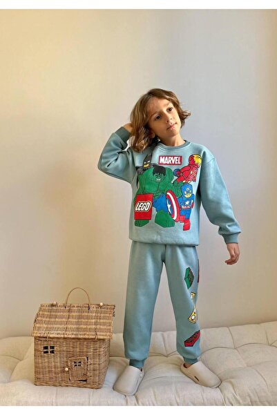YİGİT BUTİK Σετ μπλούζα και παντελόνι για αγόρια με σχέδια χαρακτήρων