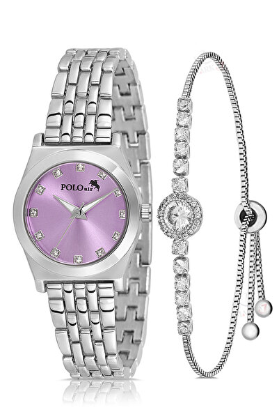 Polo Air Elegant Women's Wristwatch with Zircon Stone Luxury Bracelet Combina...