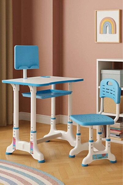 My modern game Children's desk and study chair set with adjustable height, pink and blue color