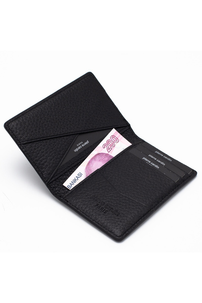 Pierre Cardin Black Unisex Leather Card Holder 0123S3L