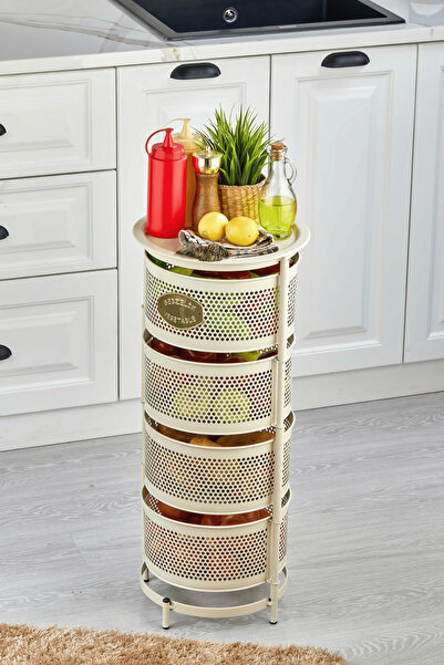 Simply Now Metal Sebzelik Meyvelik, Yuvarlak Mutfak Rafı, Çok Amaçlı Patates ...