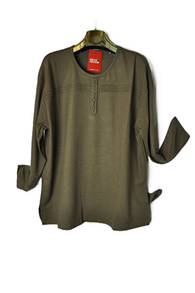 elma abone Large Size Wool Combed Cotton Blouse-Peach