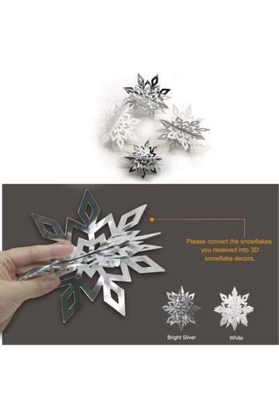 Generic 3D Snowflake Hanging Decor With String 12cm/17cm/22cm (2PCS Each Size) White