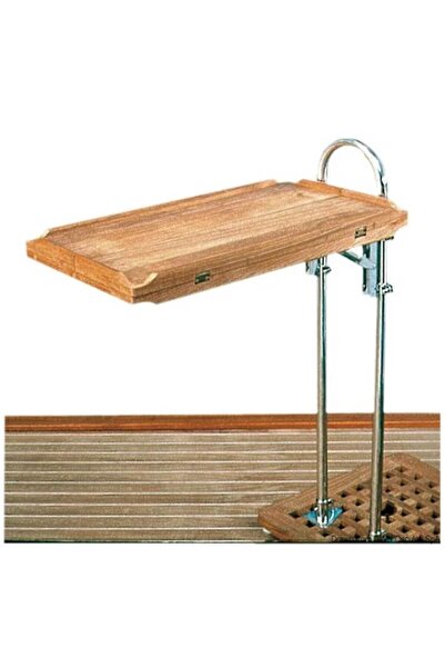 OSCULATI Folding Table Top in Teak Wood, 70x90 cm with Brass Fittings, Requires Support (Art. 71.240.10)