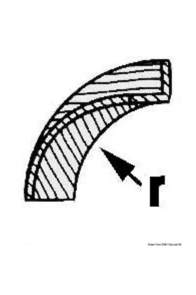 OSCULATI Profil de colț din lemn de tec - concav arcuit pentru terase
