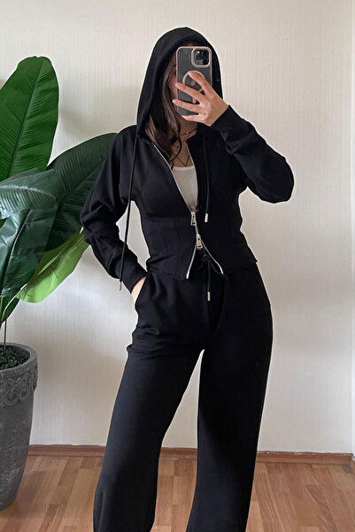 Nazline Women's Sweatshirt Sweatpants 2-Piece Top and Bottom Set