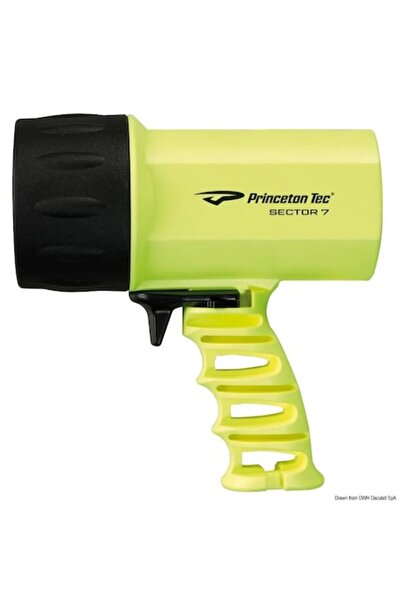 TNG Outdoor Lanternă LED subacvatică Princeton Sector 7 — Rezistent la apă 100m, 700 lm, rază de acțiune 210m, 4/30h, culoare fluo