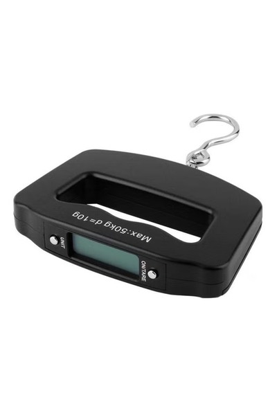 Generic Portable digital luggage and travel scale, LCD display, black, 50 kg capacity, 10 g accuracy, with metal hook