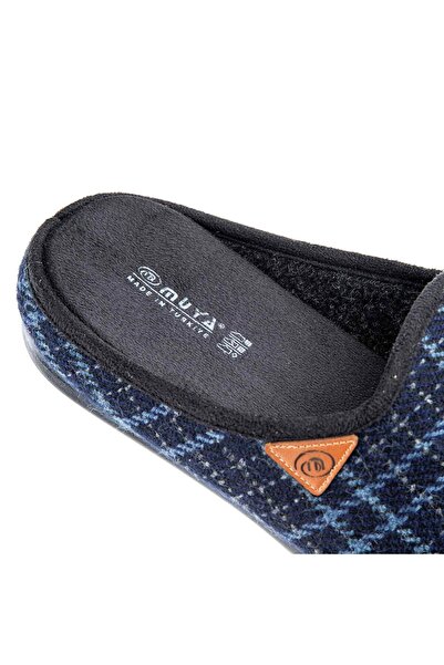 Muya Davis 33802 Anatomical Felt Men's Slippers Navy Blue