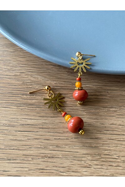 dela otantik Handmade Sun Figured Authentic Dangle Earrings – Colorful Beaded Ethnic Boho Design Bijouterie Jewelry