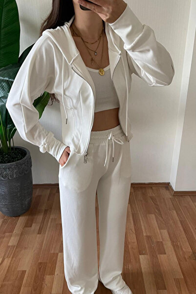 Nazline Women's Sweatshirt Sweatpants 2-Piece Top and Bottom Set