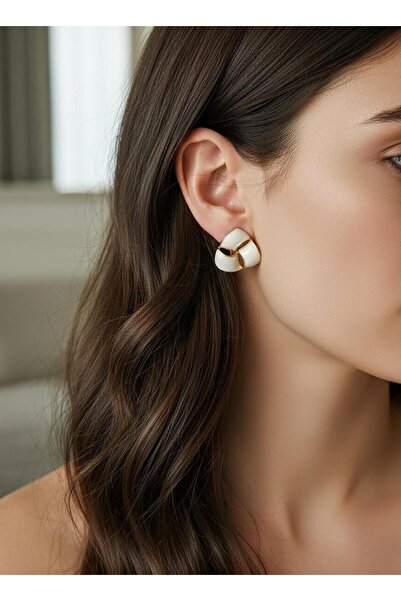 Toka Delisi أقراط كريمية من Trend Modern Line Wind Rose للسيدات