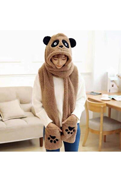 IOC Panda-Style Hat and Scarf with Gloves