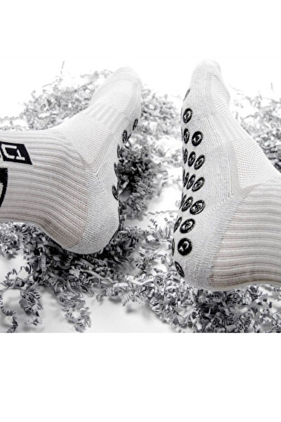 Shuttle Park Special Series White Anti-Slip Silicone Towel Sole Design Comfortable Stitch-Free Match Pro Football Athlete Socks