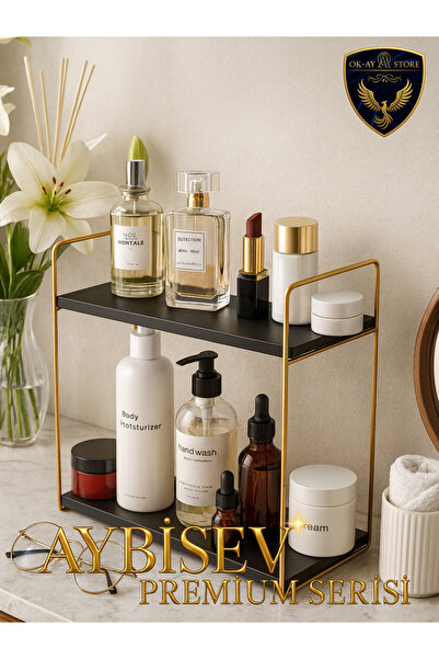 Okay Aybisev Multi-Purpose Wooden Metal Premium 2-Tier Organizer Robust Quality