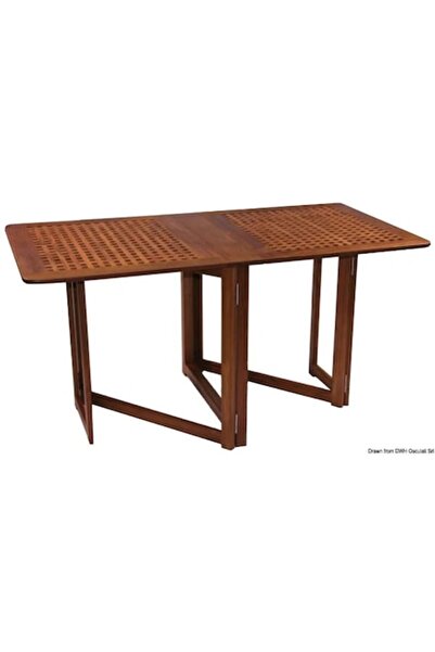OSCULATI Extendable Arc Teak Wood Table, Double Folding System, Compact for Storage