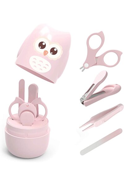 Emeralune مجموعة العناية بأظافر الأطفال ٤ في ١ مع حقيبة أنيقة - مقص، مبرد، مل...