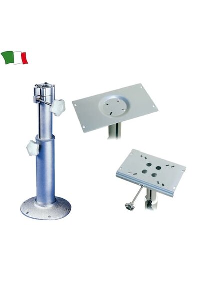 GFN Picior de scaun telescopic din aluminiu, bază 220 mm, tub exterior 80 mm, tub interior 60 mm, reglabil 400/600 m