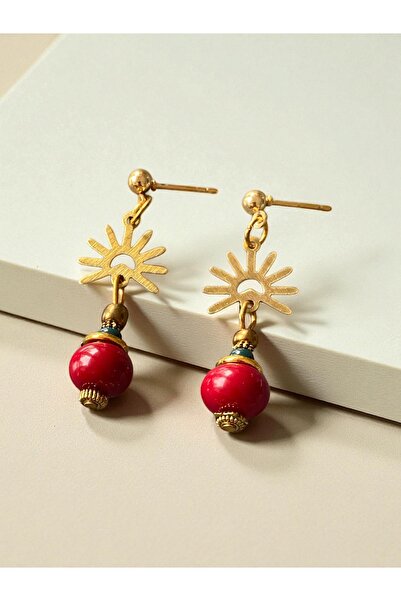 dela otantik Handmade Sun Figured Authentic Dangle Earrings – Colorful Beaded Ethnic Boho Design Bijouterie Jewelry