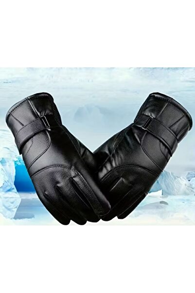 Hediyehanem Eldiven Kışlık Sıcak Astarlı Suni Deri Eldiven Çifti, Kış Aksesua...