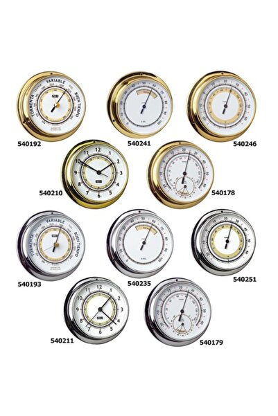 GFN Termohigrometru Poseidon 115, carcasă din alamă, bază 115 mm, cadran 95 mm, înălțime 40 mm