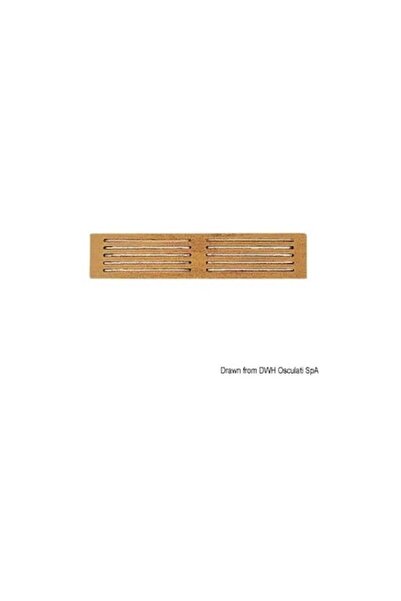 OSCULATI Teak Wood Protective Front Panel ARC, 445x100 mm, for Refrigerator Bases, Ventilation Channels, Cabi