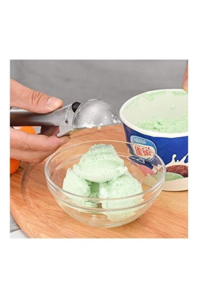 Generic 2-piece silver ice cream spoon set, 190g